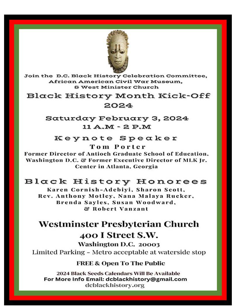 DC Black History Celebration Committee annual Black History Month ...